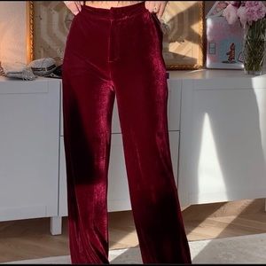 Burgundy velvet pants